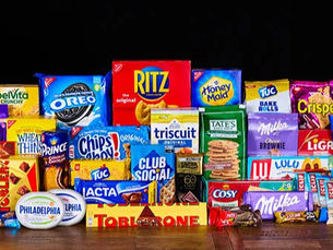 Selection of snack products